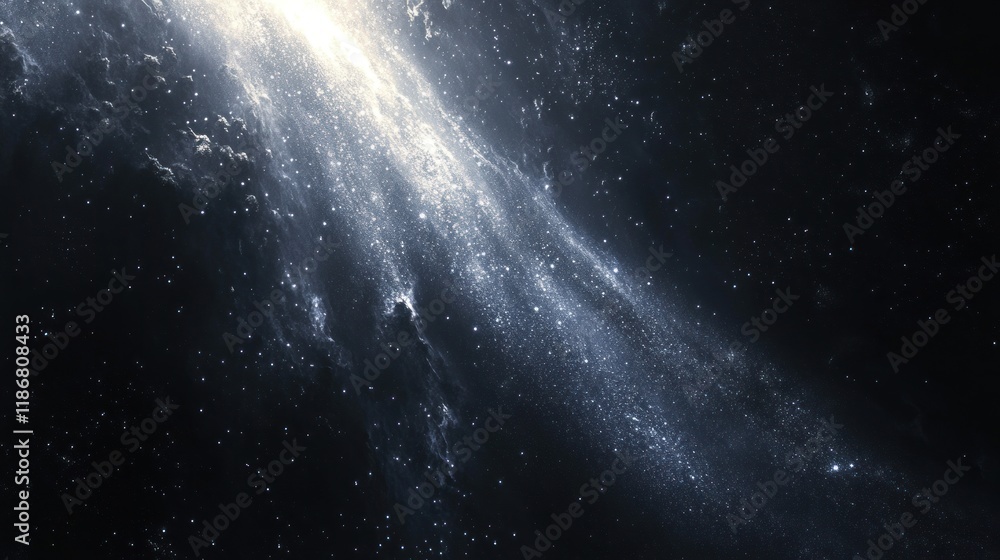 Fototapeta premium Cosmic Stream: A Celestial River of Light and Stardust in the Vast Expanse of Space