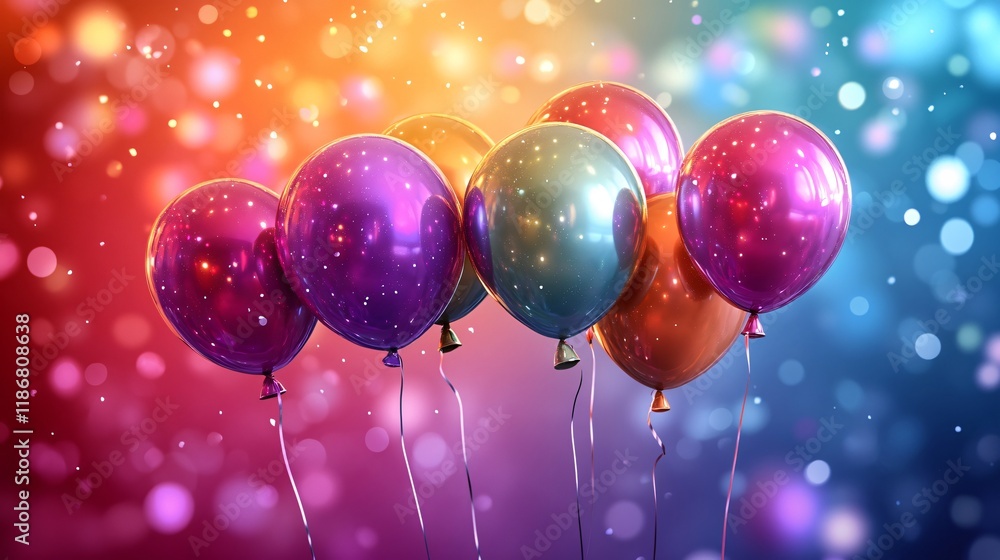 Festive Balloons, Party Background, Colorful Celebration Festive Balloons, Party Background, Colorful Celebration
