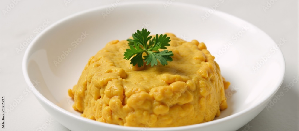 Vegan scramble flavored with chopped parsley Vegan scramble flavored with chopped parsley