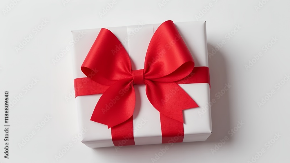 Minimalist Vibrant Red Gift Bow Pure White Background Sharp Focus Even Lighting Commercial Microstock Minimalist Vibrant Red Gift Bow Pure White Background Sharp Focus Even Lighting Commercial Microstock