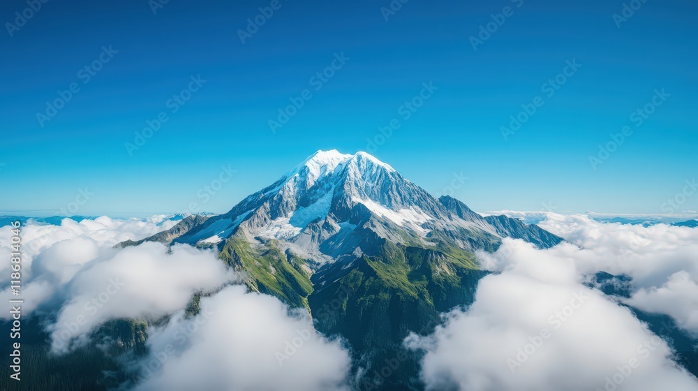 custom made wallpaper toronto digitalA mountain covered in clouds and snow