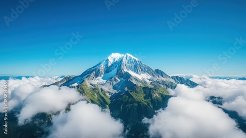 Wallpaper Mural A mountain covered in clouds and snow Torontodigital.ca