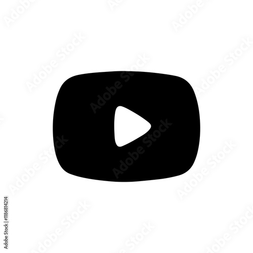 Youtube logo icon silhouette vector illustration on white background.