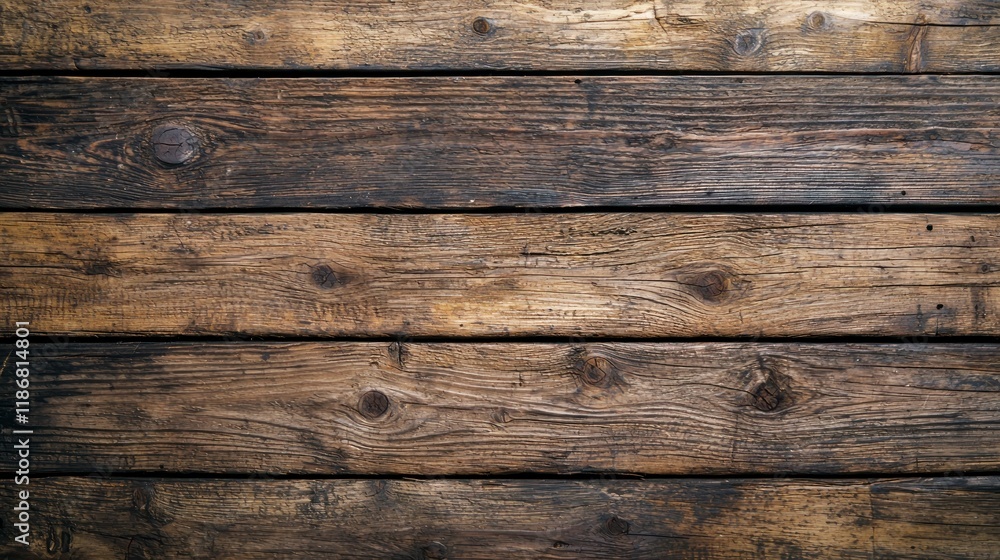 Dark brown wooden background with aged wood planks, textured surface Dark brown wooden background with aged wood planks, textured surface