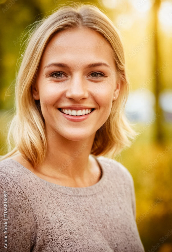 Portrait einer lächelnden attraktiven junge Frau Portrait einer lächelnden attraktiven junge Frau