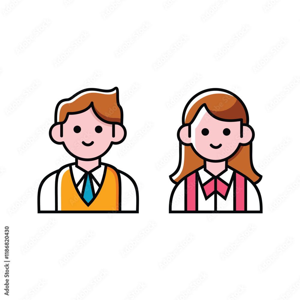 vector illustration of students icons set vector illustration of students icons set