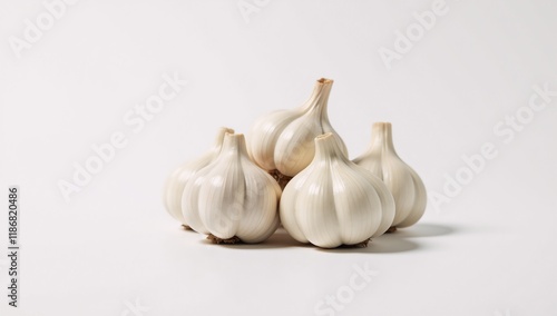 Fresh farm-fought garlic rendered as an iconic symbol for healthful plant-based cuisine