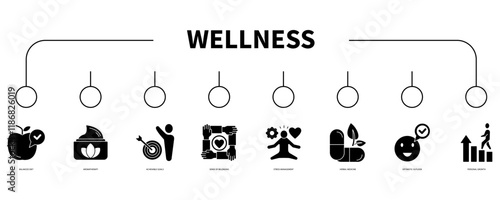 Wellness banner web icon vector illustration concept