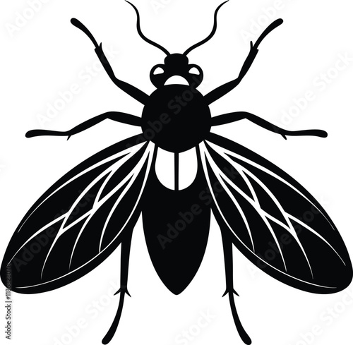 Whitefly silhouette vector illustration