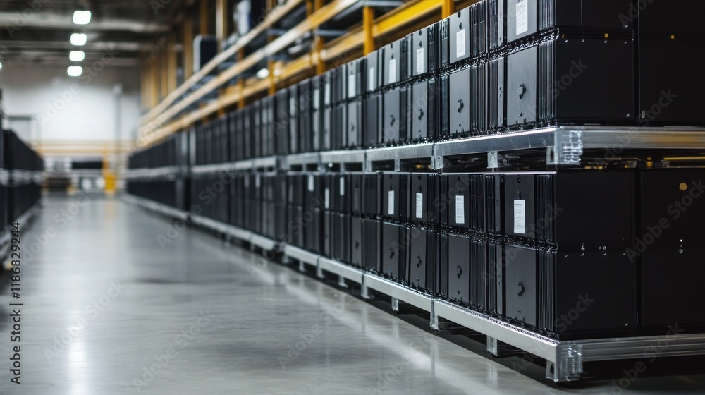 Obraz premium Warehouse Storage of Black Electronic Components