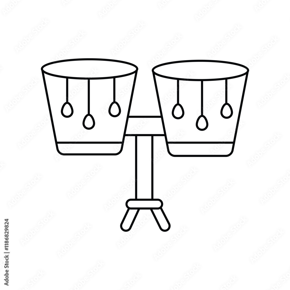 bongos line icon with white background vector stock illustration bongos line icon with white background vector stock illustration