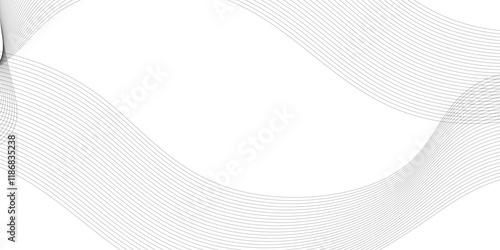 Abstract grey, white smooth element swoosh speed wave modern stream transparent background. Abstract wave line for banner, template, wallpaper background with wave design. Vector illustration