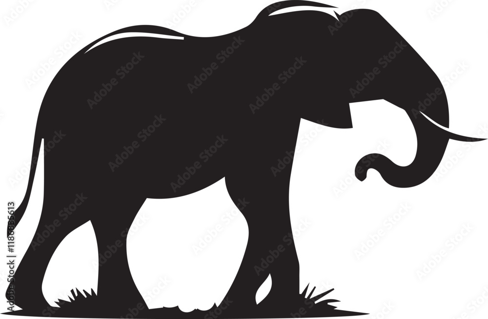 Obraz premium Elephant silhouette vector EPS