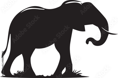 Elephant silhouette vector EPS