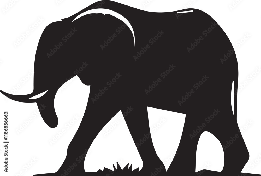 Fototapeta premium Elephant silhouette vector EPS