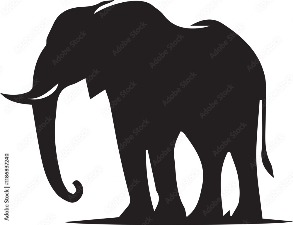Obraz premium Elephant silhouette vector EPS