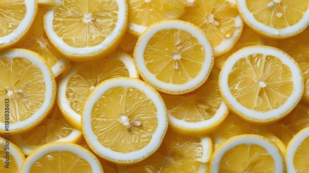 Brightly sliced lemons showcase vibrant yellow hues ideal for culinary uses, beverages, and fresh recipes Brightly sliced lemons showcase vibrant yellow hues ideal for culinary uses, beverages, and fresh recipes