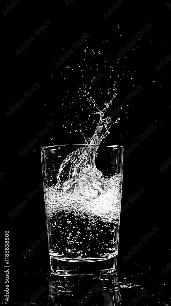 Glass of Water with Splashing Water Glass of Water with Splashing Water