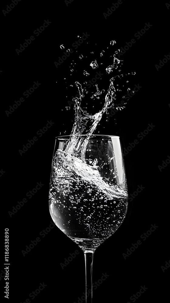 Glass of Water with Splashing Water Glass of Water with Splashing Water