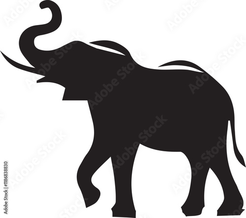 Elephant silhouette vector EPS