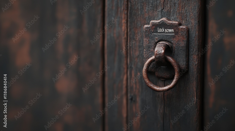 A close-up of an antique door knocker on a weathered wooden door, highlighting its rustic charm and historical elegance. A close-up of an antique door knocker on a weathered wooden door, highlighting its rustic charm and historical elegance.