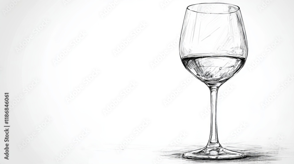 Elegant Glass of Wine Against a Crisp White Background Evoking Sophistication and Leisureful Moments Elegant Glass of Wine Against a Crisp White Background Evoking Sophistication and Leisureful Moments