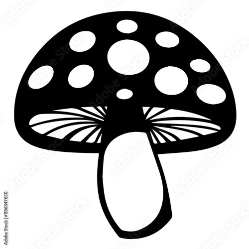 Mushroom Silhouette: Free Download for Nature-Themed Art