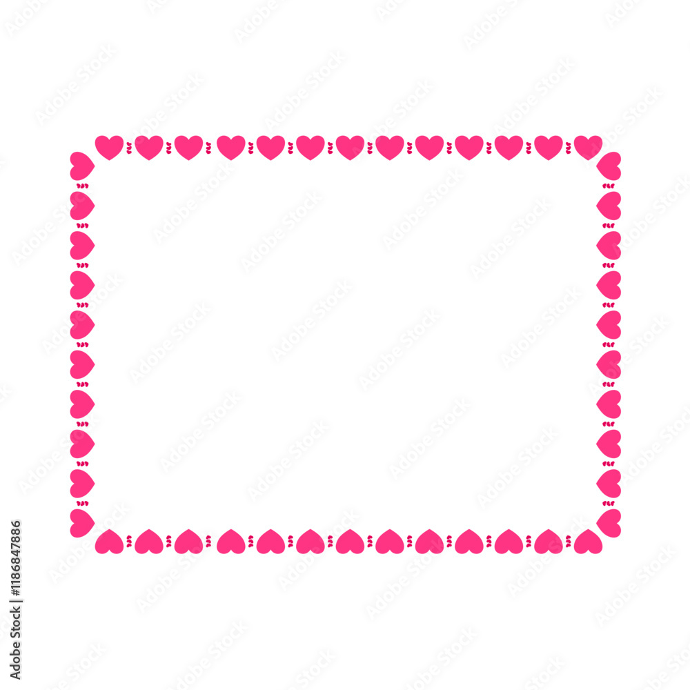 Valentine love heart rectangle frame border Valentine love heart rectangle frame border