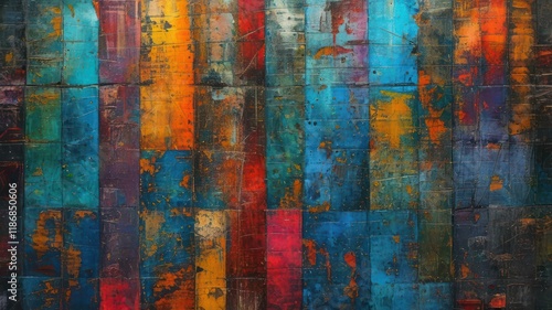 Vibrant abstract artwork featuring a colorful textured surface, ideal for modern designs and artistic inspiration