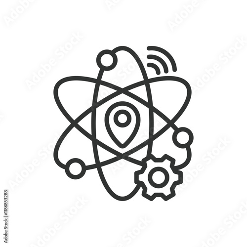 Dynamic IP address icon in line design. Dynamic, IP, address, network, internet, connectivity, router on white background vector. Dynamic IP address editable stroke icon