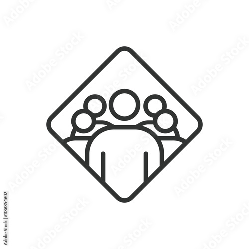 Users, icon in line design. Users, user profile, user icon, user group, people, customer, account on white background vector. Users editable stroke icon