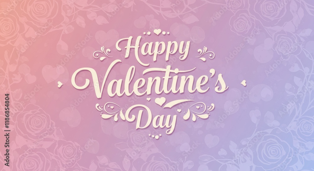 Valentine's Day Greeting: A romantic Valentine's Day greeting, featuring elegant typography set against a soft, gradient background decorated with delicate roses and hearts. Valentine's Day Greeting: A romantic Valentine's Day greeting, featuring elegant typography set against a soft, gradient background decorated with delicate roses and hearts.