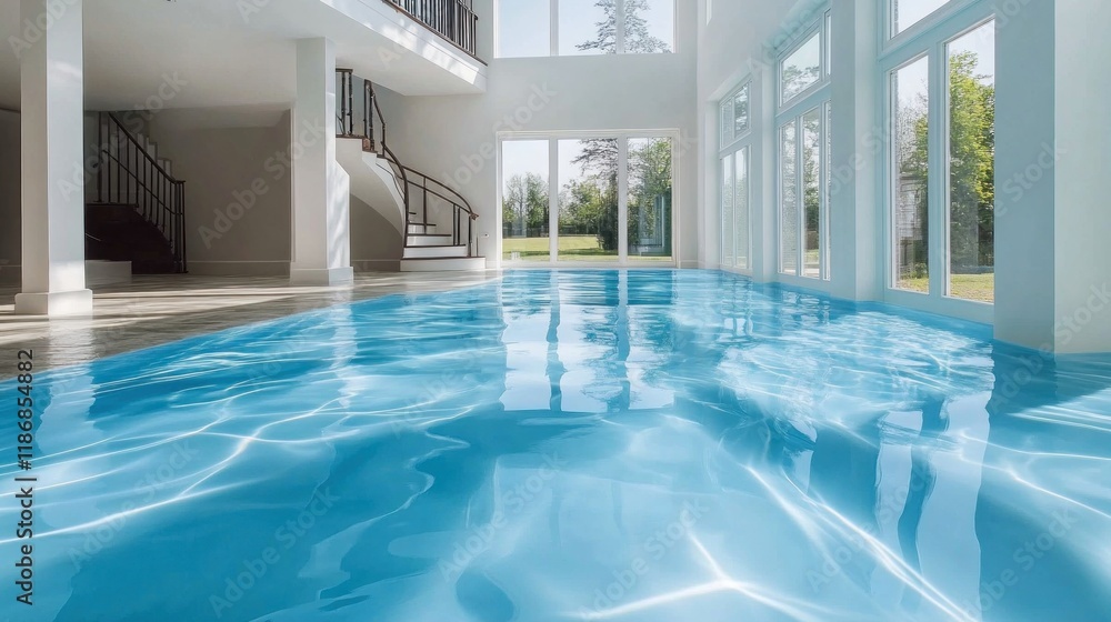 Obraz premium Indoor Pool with Sparkling Blue Water