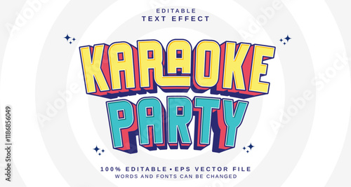 Editable text style effect - Karaoke Party text style theme.