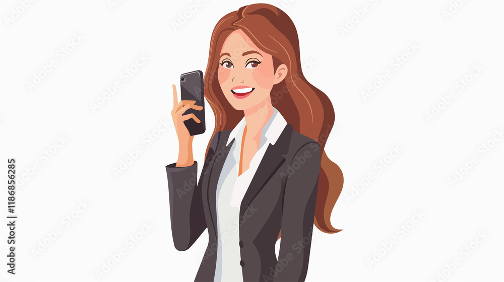 Professional Business Woman Using Mobile Phone for Modern Communication Professional Business Woman Using Mobile Phone for Modern Communication