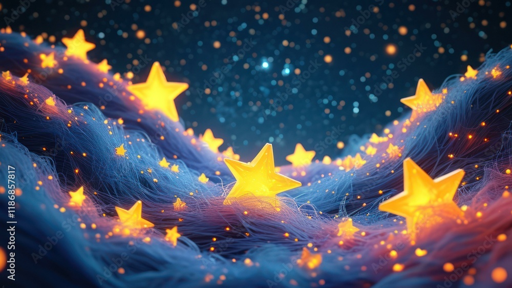 Fototapeta premium Enchanting night sky filled with glowing stars, creating a magical and whimsical atmosphere