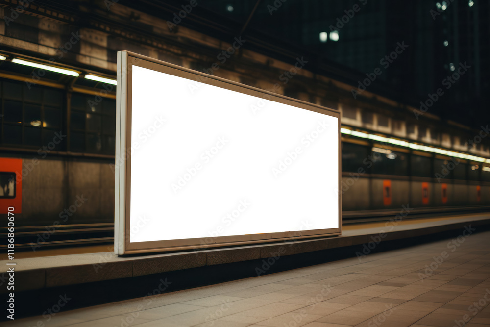 A station billboard ready for creative design is ideal for advertising and attracting passengers' attention A station billboard ready for creative design is ideal for advertising and attracting passengers' attention