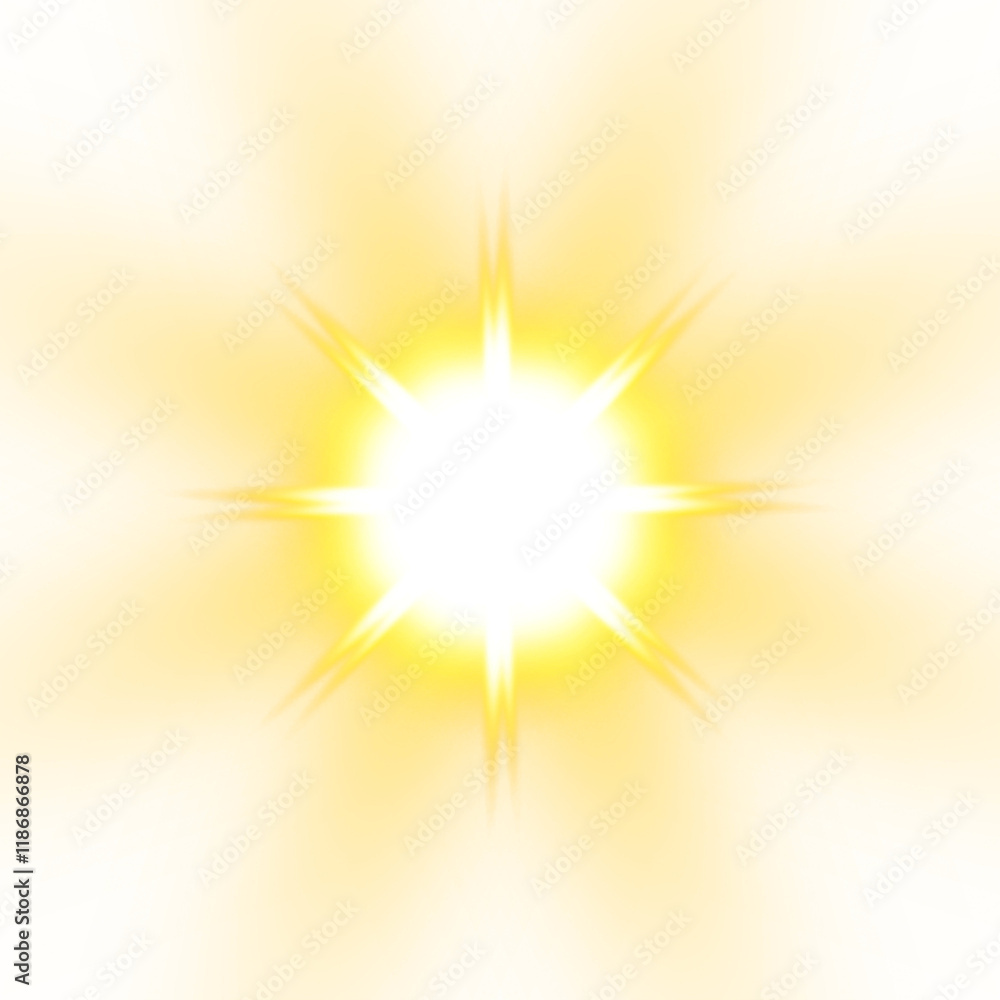 Bright Light Burst with Radiant Glow on Transparent Background Bright Light Burst with Radiant Glow on Transparent Background