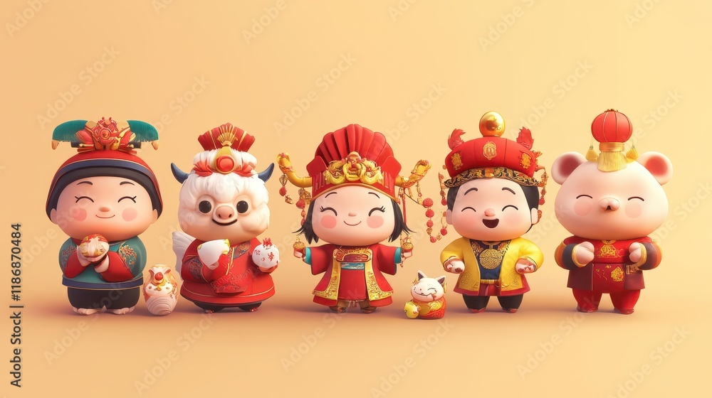 Adorable Chinese New Year Character Celebration Adorable Chinese New Year Character Celebration