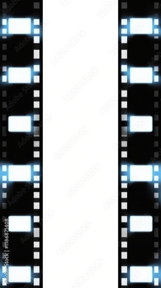 Film reel frames on white background movie cinema video production projects Film reel frames on white background movie cinema video production projects