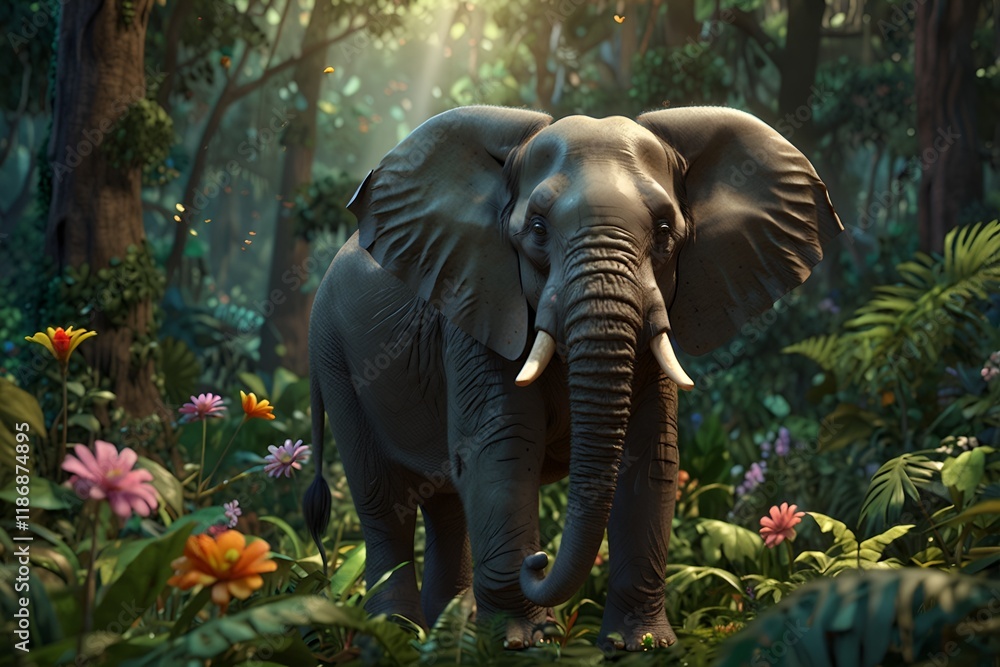 Fototapeta premium elephant in a forest