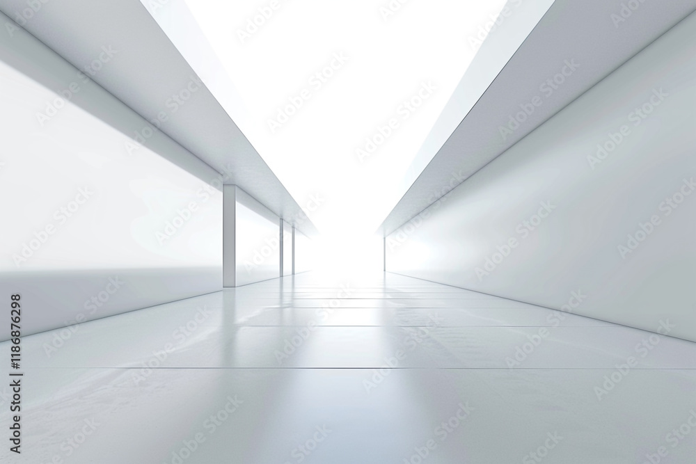 Obraz premium Vanishing Point Illustration Isolated on White Background: Perspective and Depth Concept