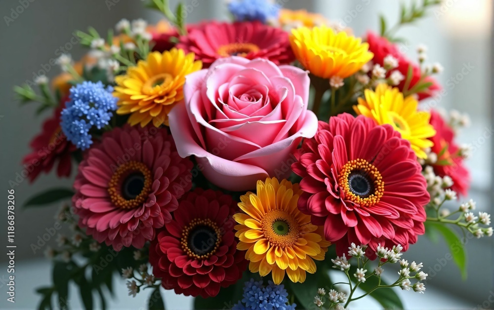 Elegant and Romantic Mixed Flower Bouquet Featuring Roses, Lilies, and Fresh Blooms in Vibrant Colors Elegant and Romantic Mixed Flower Bouquet Featuring Roses, Lilies, and Fresh Blooms in Vibrant Colors