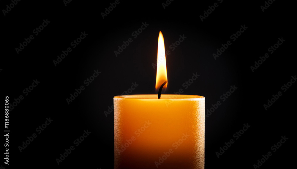 one light candle burning brightly in the black background one light candle burning brightly in the black background