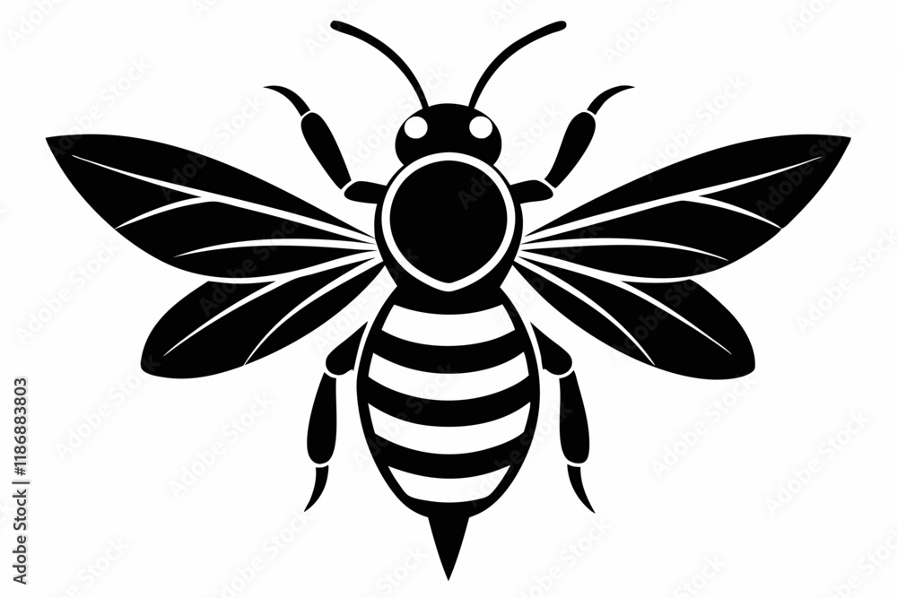 bee silhouette line art vector illustration with a white background bee silhouette line art vector illustration with a white background