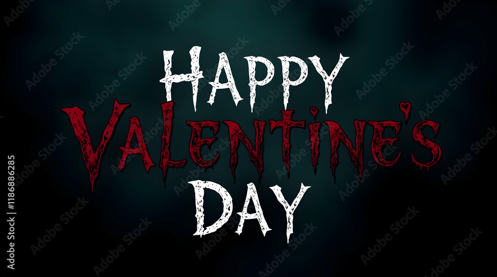 Typography of Happy Valentines day in black background Typography of Happy Valentines day in black background