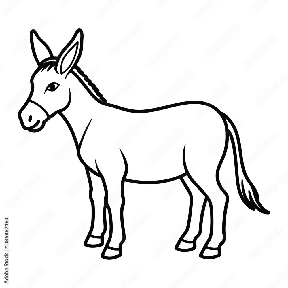 donkey cartoon isolated on white donkey cartoon isolated on white