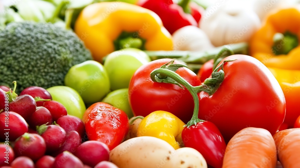 Vibrant Assortment of Fresh Organic Vegetables Displayed in a Colorful Array : Generative AI Vibrant Assortment of Fresh Organic Vegetables Displayed in a Colorful Array : Generative AI