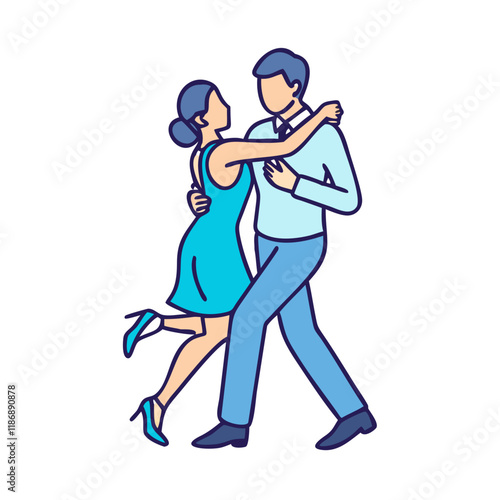 argentine tango couple vector icon, dance day vector illustration - simple illustration of argentine tango couple perfect for logos, and dance day-themed designs.