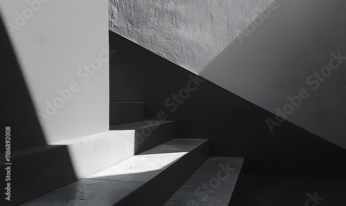 Contrasting shadows in black and white create a sleek, contemporary aesthetic